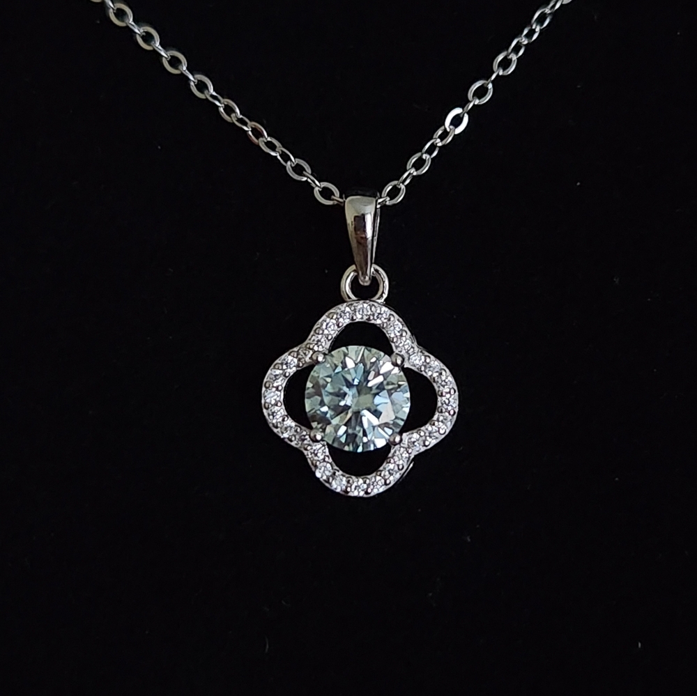 1 ct Moissanite Diamond 925 Silver Necklace